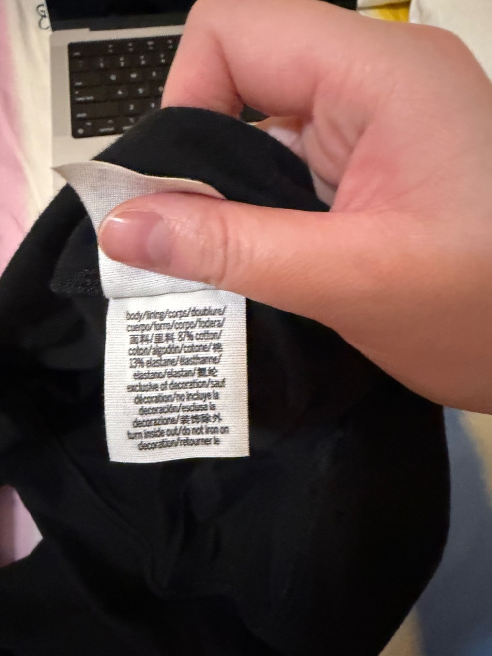 INK Victoria's Secret ALL-DAY COTTON FOLDOVER FLARE LEGGINGS Large Black - Picture 6 of 7